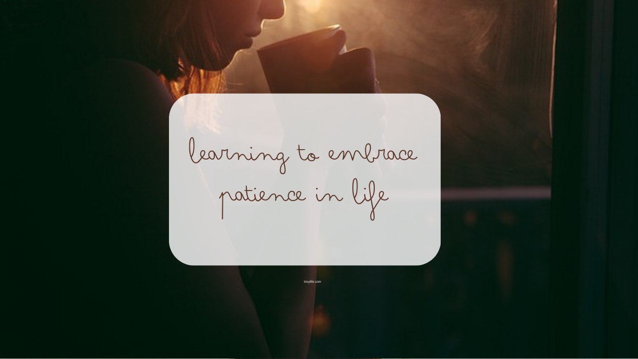 Slow and steady wins the race. Learning to embrace patience in life
